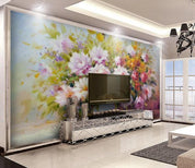 3D Pink Flower Oil Painting Wall Mural Wallpaper 51- Jess Art Decoration