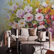 3D Pink Flower Oil Painting Wall Mural Wallpaper 51- Jess Art Decoration