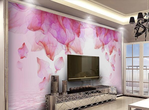 3D Watercolor Pink Swan Wall Mural Wallpaper 151- Jess Art Decoration