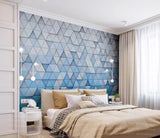 3D Blue Abstract Geometric Pattern Wall Mural Wallpaper 160- Jess Art Decoration
