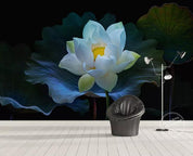 3D Hand Painted White Lotus Wall Mural Wallpaper 178- Jess Art Decoration