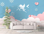 3D Cartoon Cupid Blue Wall Mural Wallpaper 194- Jess Art Decoration