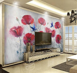 3D Vintage Red Flowers Wall Mural Wallpaper 35- Jess Art Decoration