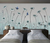 3D Blue Tridimensional Flower Wall Mural Wallpaper 181- Jess Art Decoration