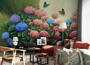 3D Hand Painted Flower Butterfly Wall Mural Wallpaper 152- Jess Art Decoration
