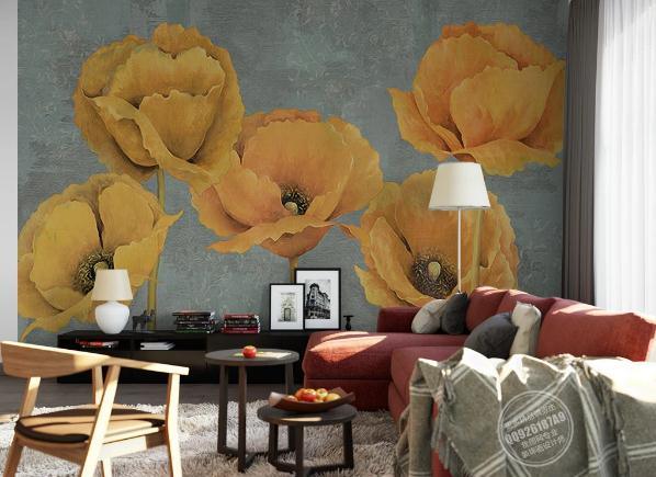 3D Retro Yellow Flowers Wall Mural Wallpaper 23- Jess Art Decoration