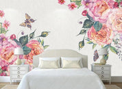 3D Hand Painted Peony Butterfly Wall Mural Wallpaper 144- Jess Art Decoration