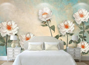 3D Vintage White Flowers Wall Mural Wallpaper 11- Jess Art Decoration