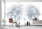 3D Hand Painted Forest Elk Wall Mural Wallpaper 224- Jess Art Decoration