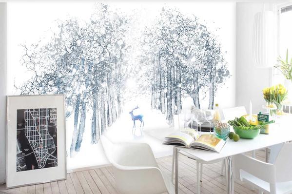 3D Hand Painted Forest Elk Wall Mural Wallpaper 224- Jess Art Decoration