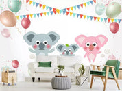 3D Cartoon Koala Balloon Wall Mural Wallpaper 194- Jess Art Decoration