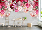3D Hand Painted Pink Rose Wall Mural Wallpaper 71- Jess Art Decoration