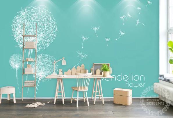 3D Hand Painted Dandelion Green Wall Mural Wallpaper 119- Jess Art Decoration