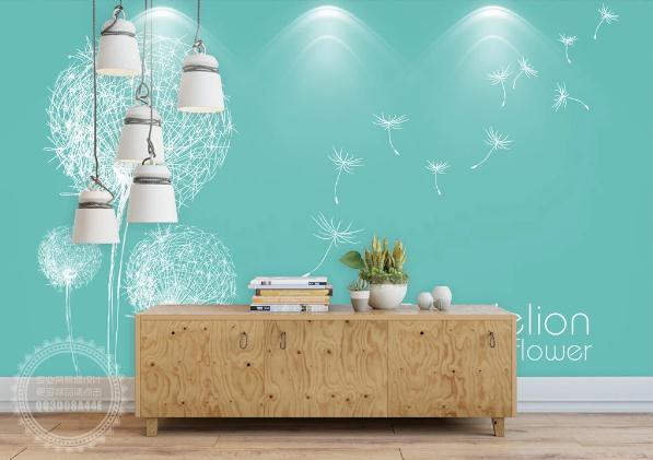 3D Hand Painted Dandelion Green Wall Mural Wallpaper 119- Jess Art Decoration