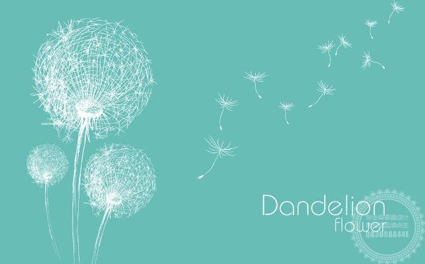 3D Hand Painted Dandelion Green Wall Mural Wallpaper 119- Jess Art Decoration
