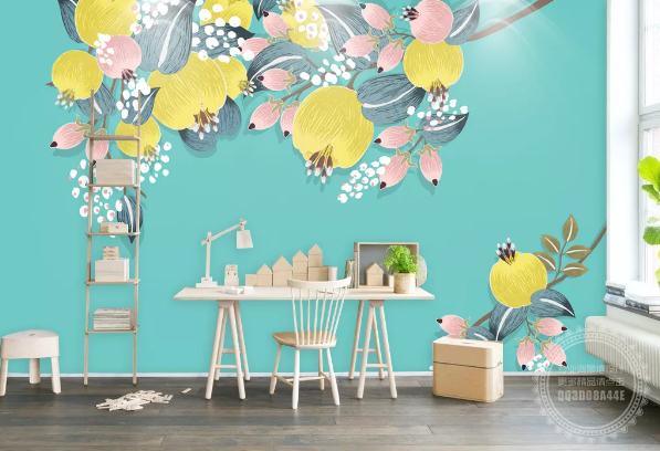 3D Hand Painted Yellow Flowers Wall Mural Wallpaper 214- Jess Art Decoration