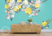 3D Hand Painted Yellow Flowers Wall Mural Wallpaper 214- Jess Art Decoration