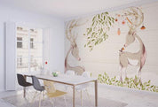 3D Hand Painted Elk Tree Wall Mural Wallpaper 145- Jess Art Decoration
