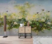 3D Hand Painted Flower Butterfly Wall Mural Wallpaper 72- Jess Art Decoration