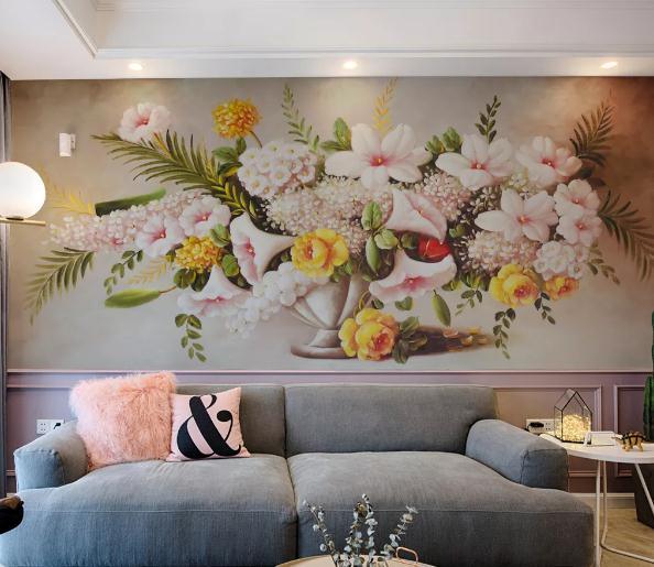 3D Hand Painted Flowers Wall Mural Wallpaper 159- Jess Art Decoration