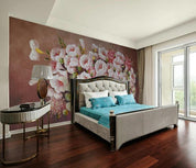 3D Hand Painted Pink Flowers Wall Mural Wallpaper 128- Jess Art Decoration