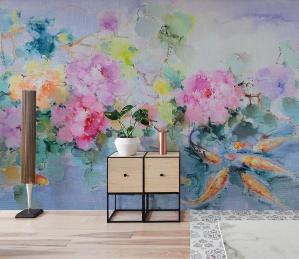 3D Pink Flower Oil Painting Wall Mural Wallpaper 129- Jess Art Decoration