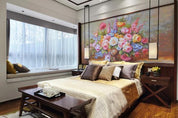 3D Hand Painted Pink Flowers Wall Mural Wallpaper 63- Jess Art Decoration