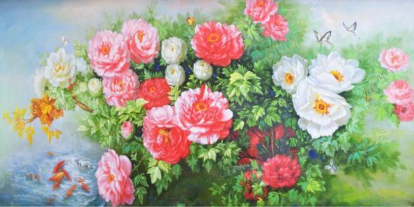 3D Pink Flower Oil Painting Wall Mural Wallpaper 92- Jess Art Decoration