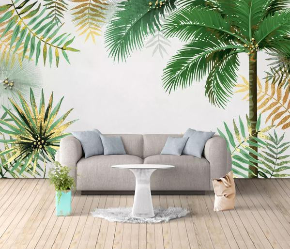 3D Hand Painted Coconut Tree Wall Mural Wallpaper 193- Jess Art Decoration