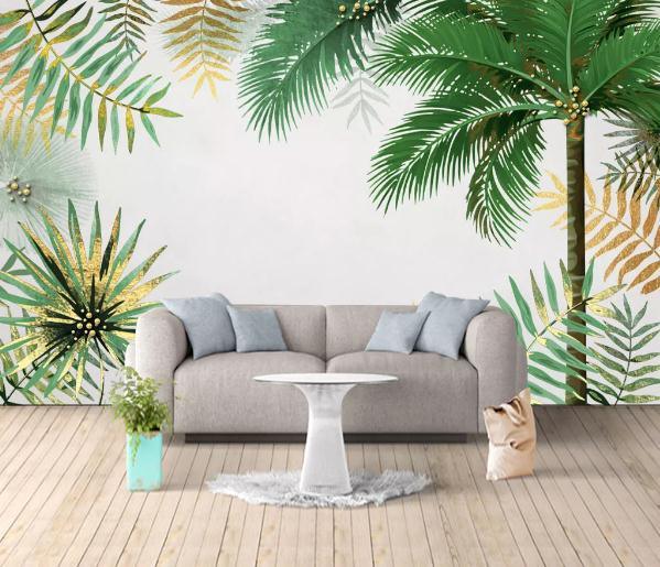 3D Hand Painted Coconut Tree Wall Mural Wallpaper 193- Jess Art Decoration