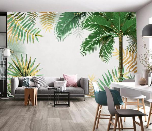 3D Hand Painted Coconut Tree Wall Mural Wallpaper 193- Jess Art Decoration