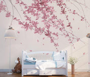 3D Hand Painted Pink Flowers Wall Mural Wallpaper 135- Jess Art Decoration