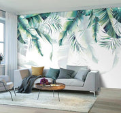 3D Hand Painted Green Leaves Wall Mural Wallpaper 250- Jess Art Decoration