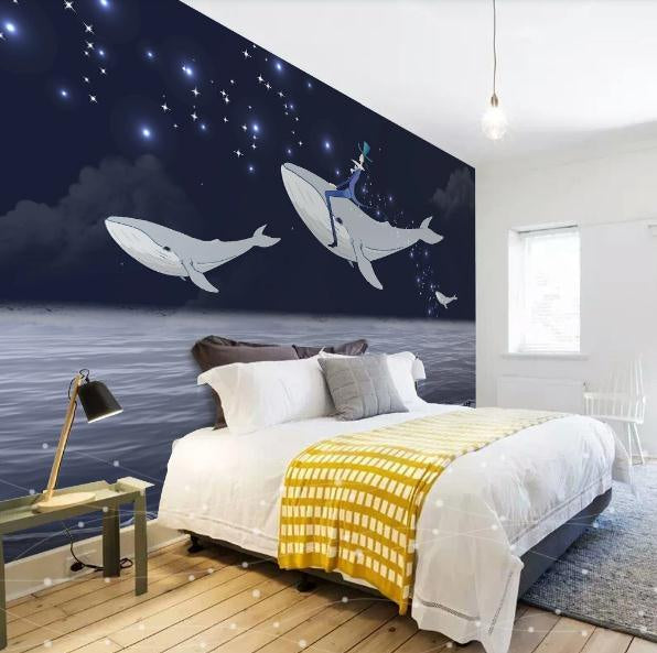 3D Cartoon Star Dolphin Wall Mural Wallpaper 64- Jess Art Decoration