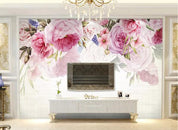 3D Watercolor Pink Flowers Wall Mural Wallpaper 94- Jess Art Decoration