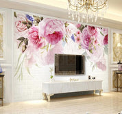 3D Watercolor Pink Flowers Wall Mural Wallpaper 94- Jess Art Decoration
