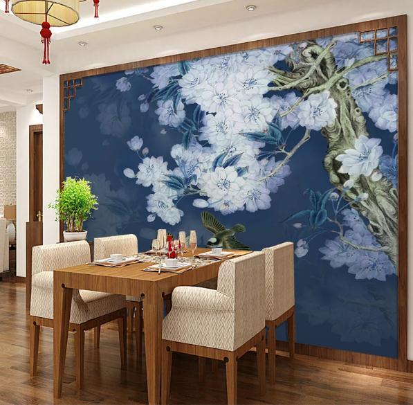 3D Hand Painted White Flowers Wall Mural Wallpaper 85- Jess Art Decoration