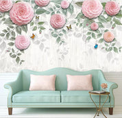 3D Hand Painted Pink Flowers Wall Mural Wallpaper 139- Jess Art Decoration