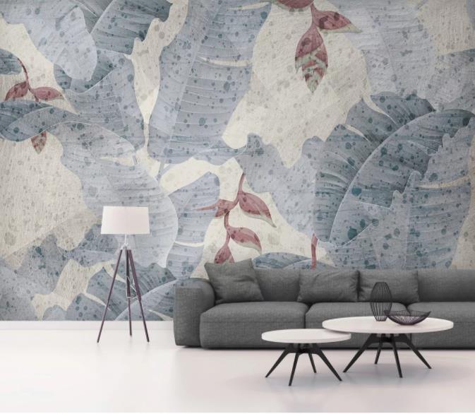 3D Nordic Modern Simplicity Leaves Wall Mural Wallpaperpe  109- Jess Art Decoration