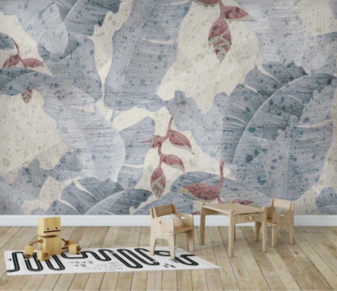 3D Nordic Modern Simplicity Leaves Wall Mural Wallpaperpe  109- Jess Art Decoration