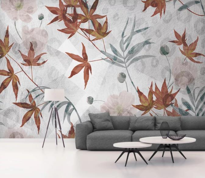 3D Nordic Modern Simplicity Leaves Wall Mural Wallpaperpe  111- Jess Art Decoration