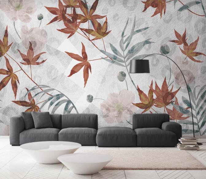 3D Nordic Modern Simplicity Leaves Wall Mural Wallpaperpe  111- Jess Art Decoration