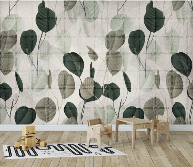 3D Nordic Modern Simplicity Leaves Wall Mural Wallpaperpe  112- Jess Art Decoration