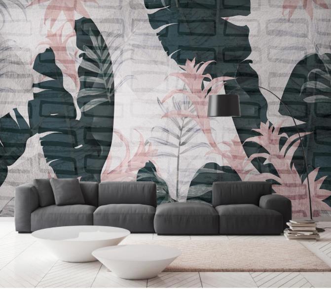 3D Nordic Modern Simplicity Leaves Wall Mural Wallpaperpe  113- Jess Art Decoration