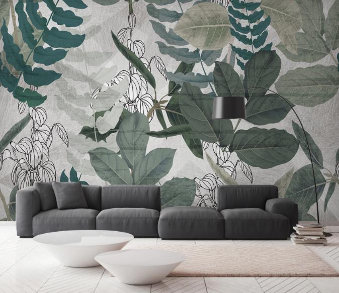 3D Nordic Fresh Green Leaves Wall Mural Wallpaperpe  79- Jess Art Decoration