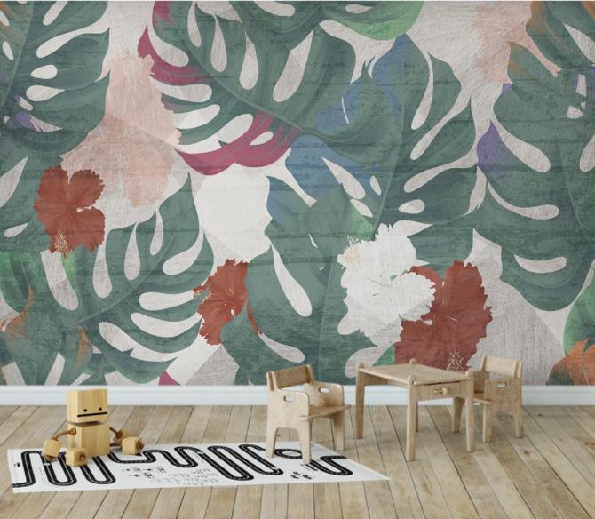 3D Nordic Green Tropical Plant Wall Mural Wallpaperpe  100- Jess Art Decoration