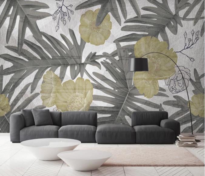3D Nordic Modern Simplicity Leaves Wall Mural Wallpaperpe  105- Jess Art Decoration