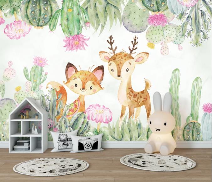 3D Nordic Fresh Multicapacity Process Animals Wall Mural Wallpaperpe 336- Jess Art Decoration
