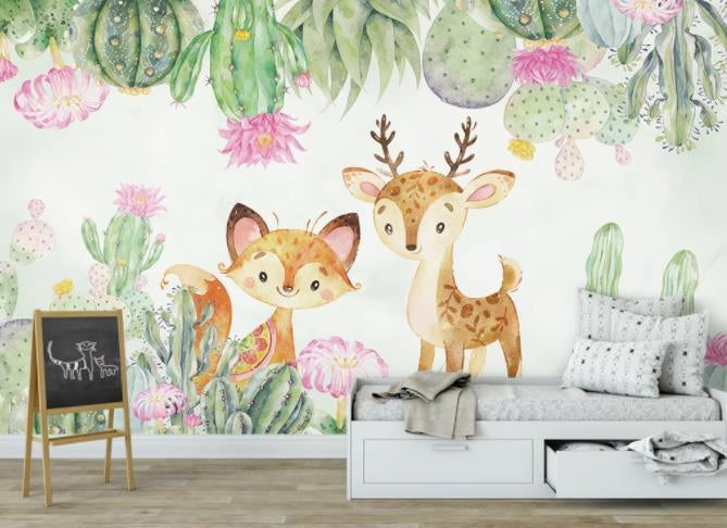 3D Nordic Fresh Multicapacity Process Animals Wall Mural Wallpaperpe 336- Jess Art Decoration