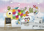 3D Nordic Color Cartoon Wall Mural Wallpaperpe 462- Jess Art Decoration